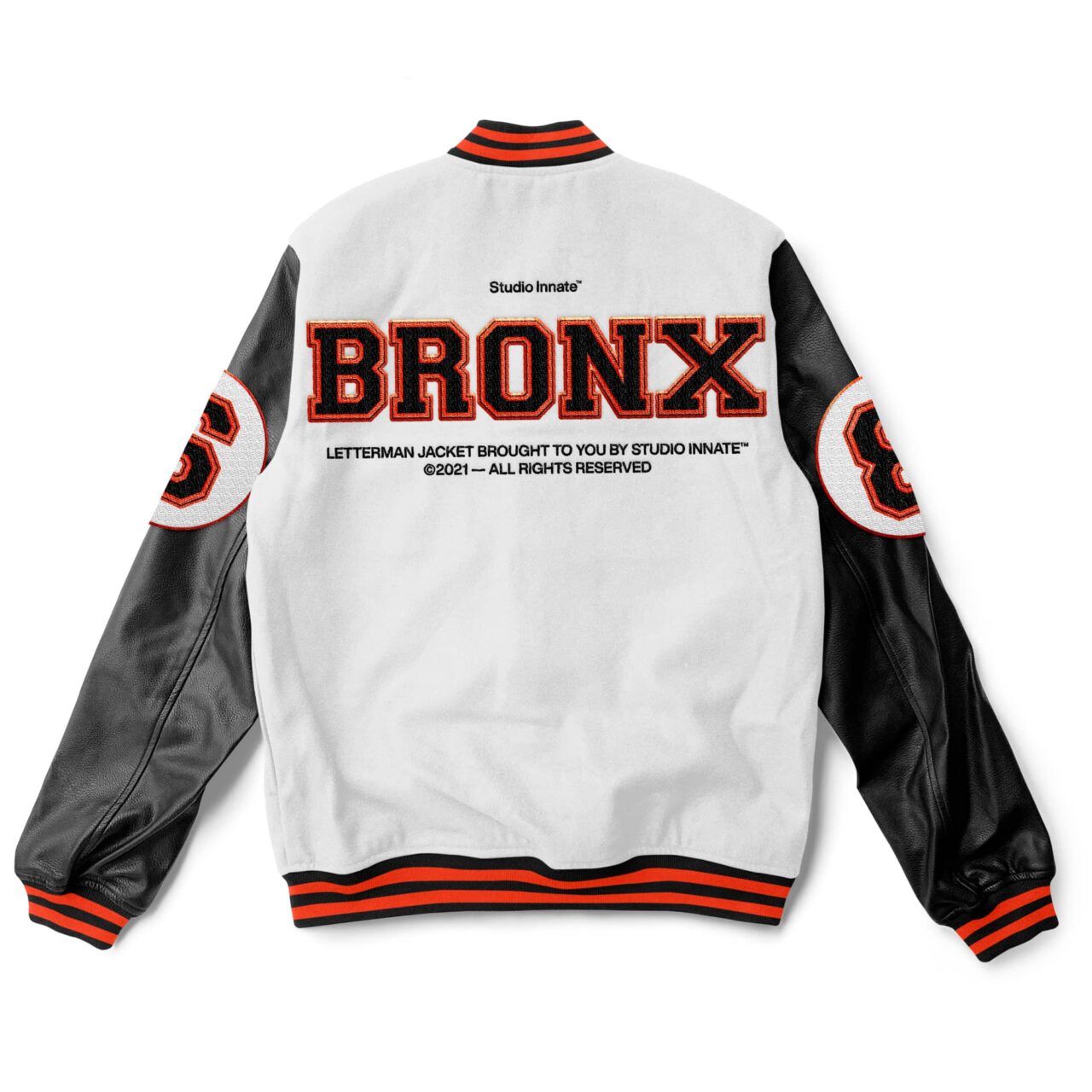 Letterman Jacket Mockup Studio Innate Photoshop Download   2k White Letterman Jacket Back By Studio Innate 1280x1280 