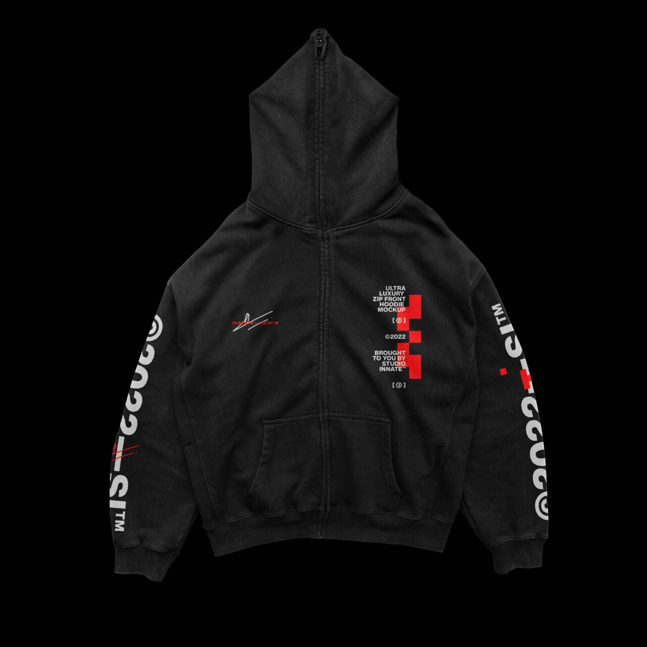 Effortless Clothing Design Showcase ZipFront Hoodie Mockup