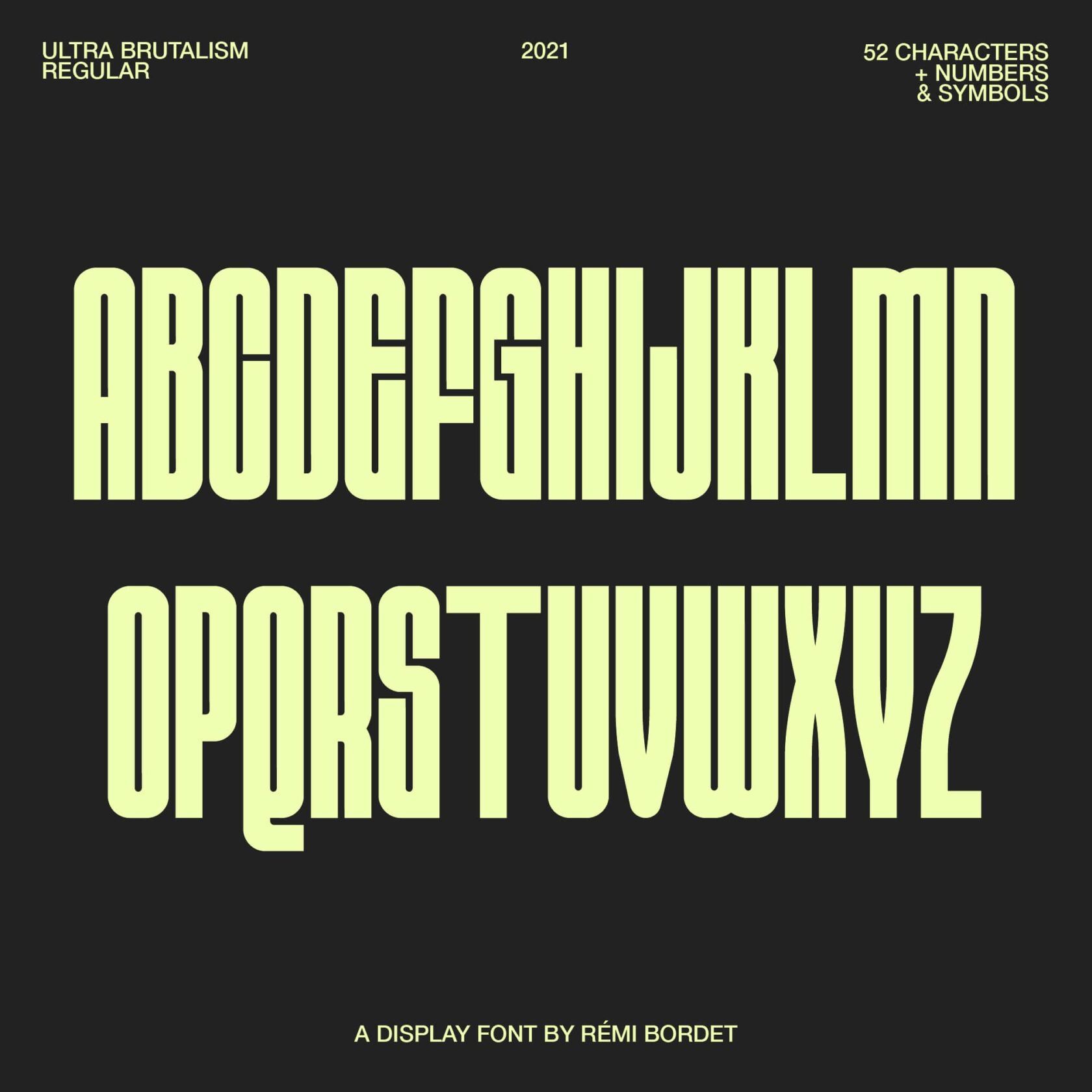 Ultra Brutalism Font | Remi Bordet | Download | Studio Innate