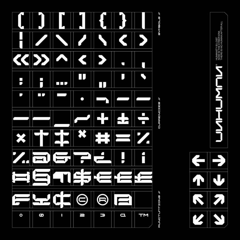 UИHUMAИ: Futuristic Typeface for Cyberpunk and Neo-Tokyo Designs