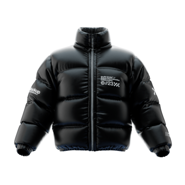 3D Puffer Jacket Mockup (Zipped) - Standard