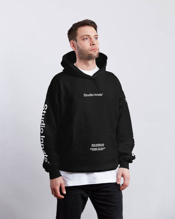 Modelled Boxy Hoodie Mockup | Showcase Your Designs