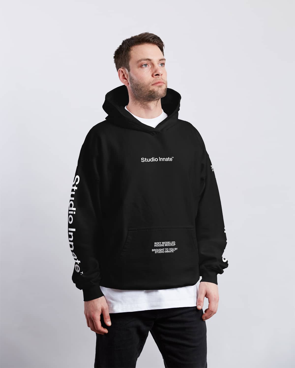 Modelled Boxy Hoodie Mockup: Bring Your Designs to Life with Realistic ...
