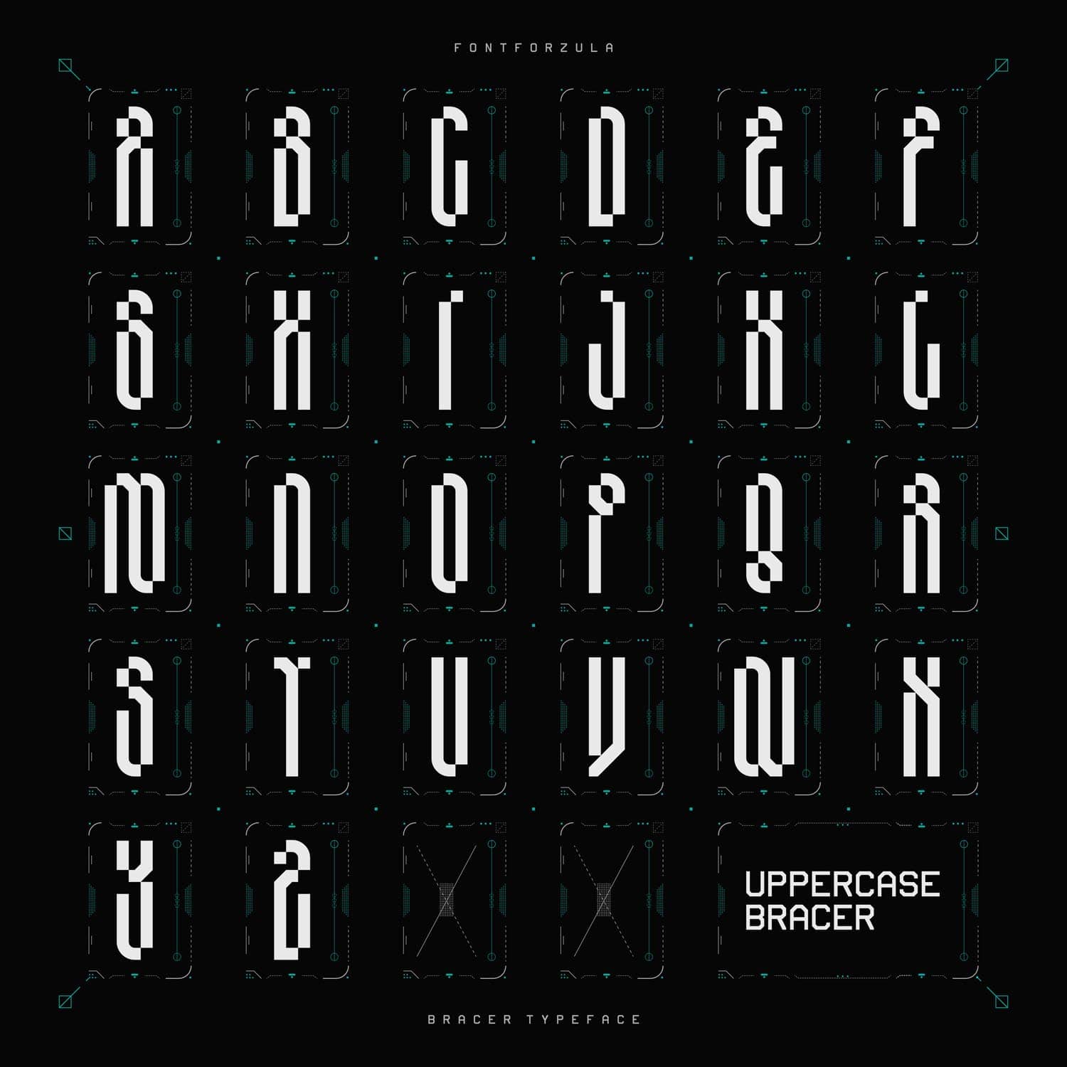 Uppercase Letters - Bracer Typeface