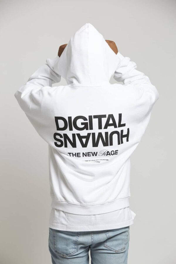 White Digital Humans Hoodie - Image 3