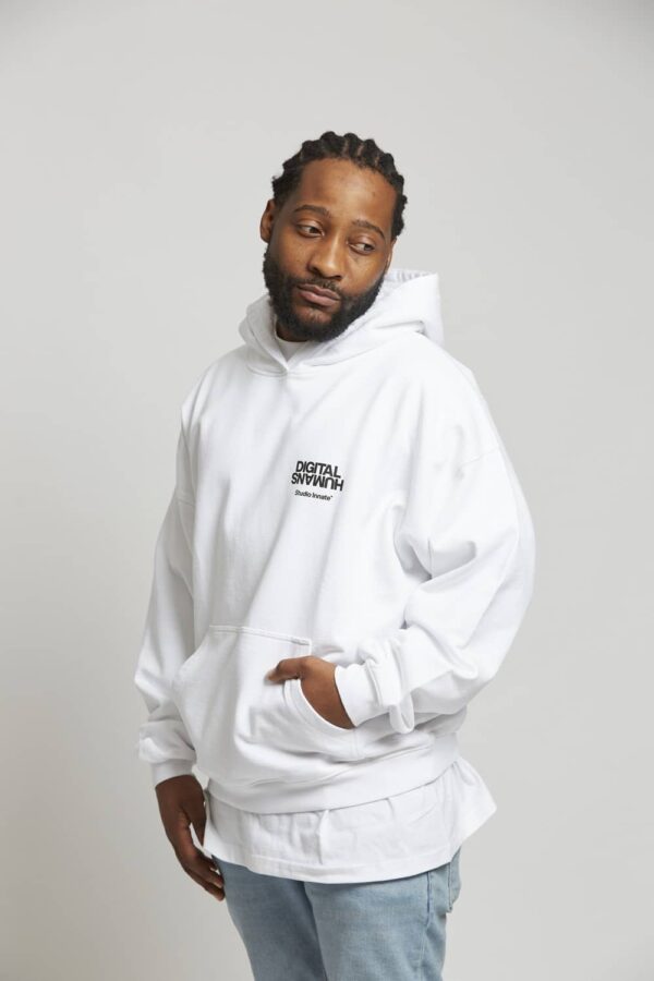 White Digital Humans Hoodie - Image 4