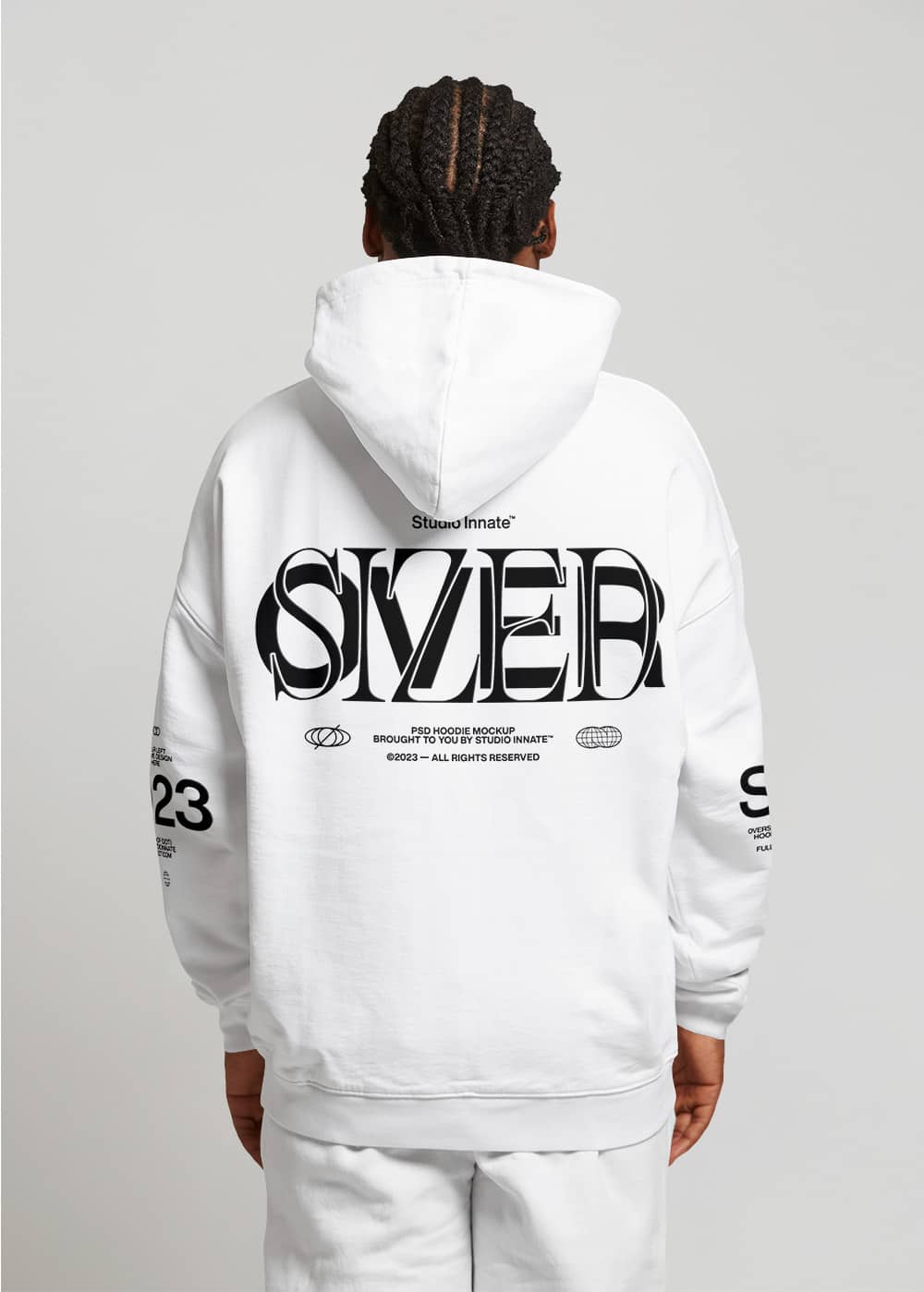 Oversized Modelled Hoodie Mockup Apparel Design