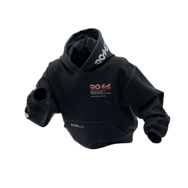 Frozen Run 3D Boxy Hoodie Mockup - Standard