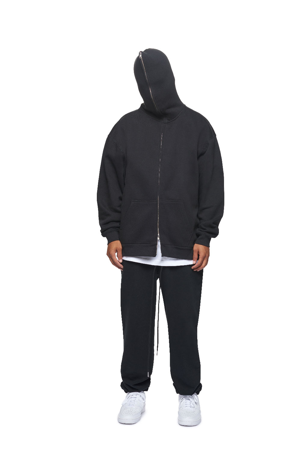 TS9505FULLZIP-Black-(Front-Zipped-Hood-A)