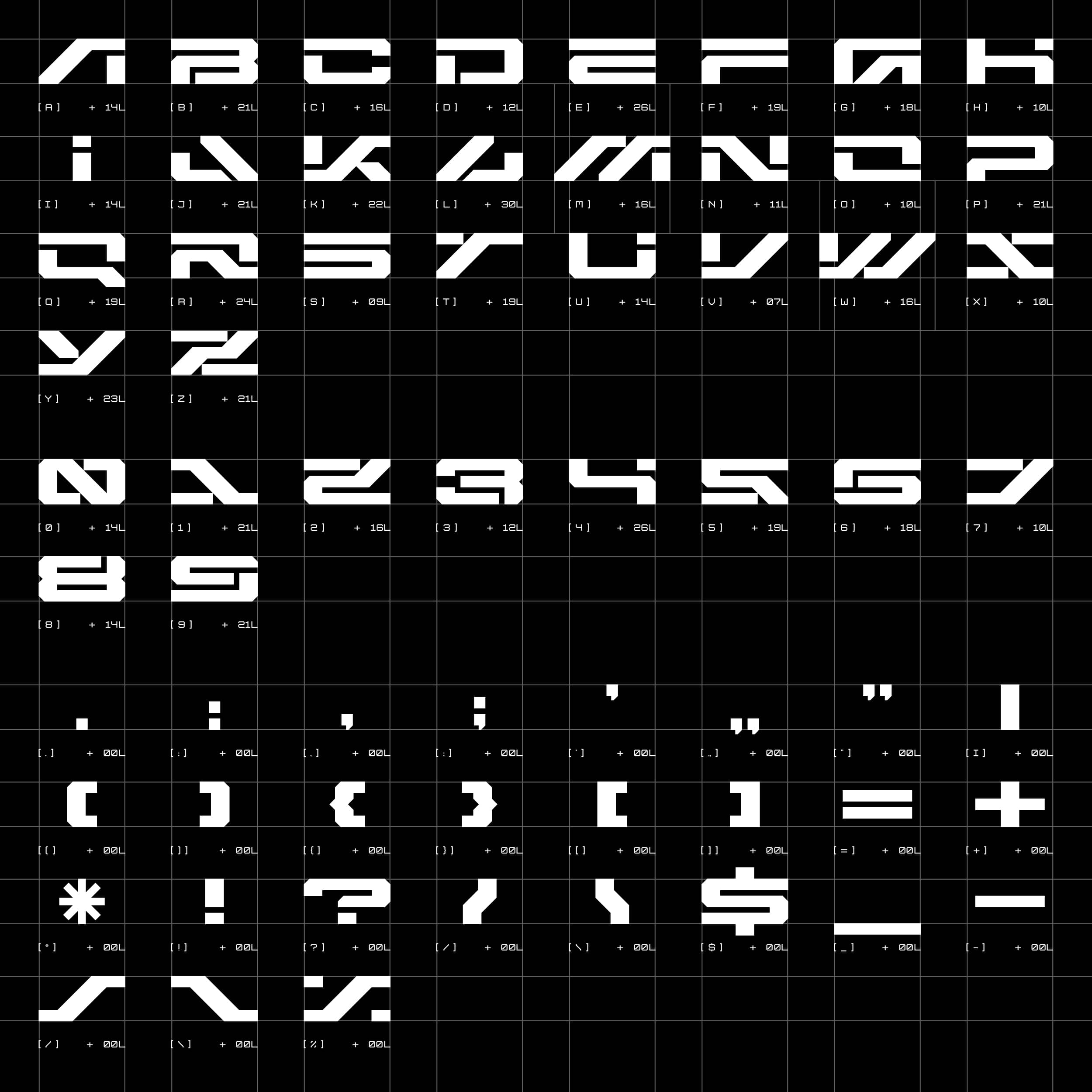 Mitashi typeface inspired by Ghost in the Shell