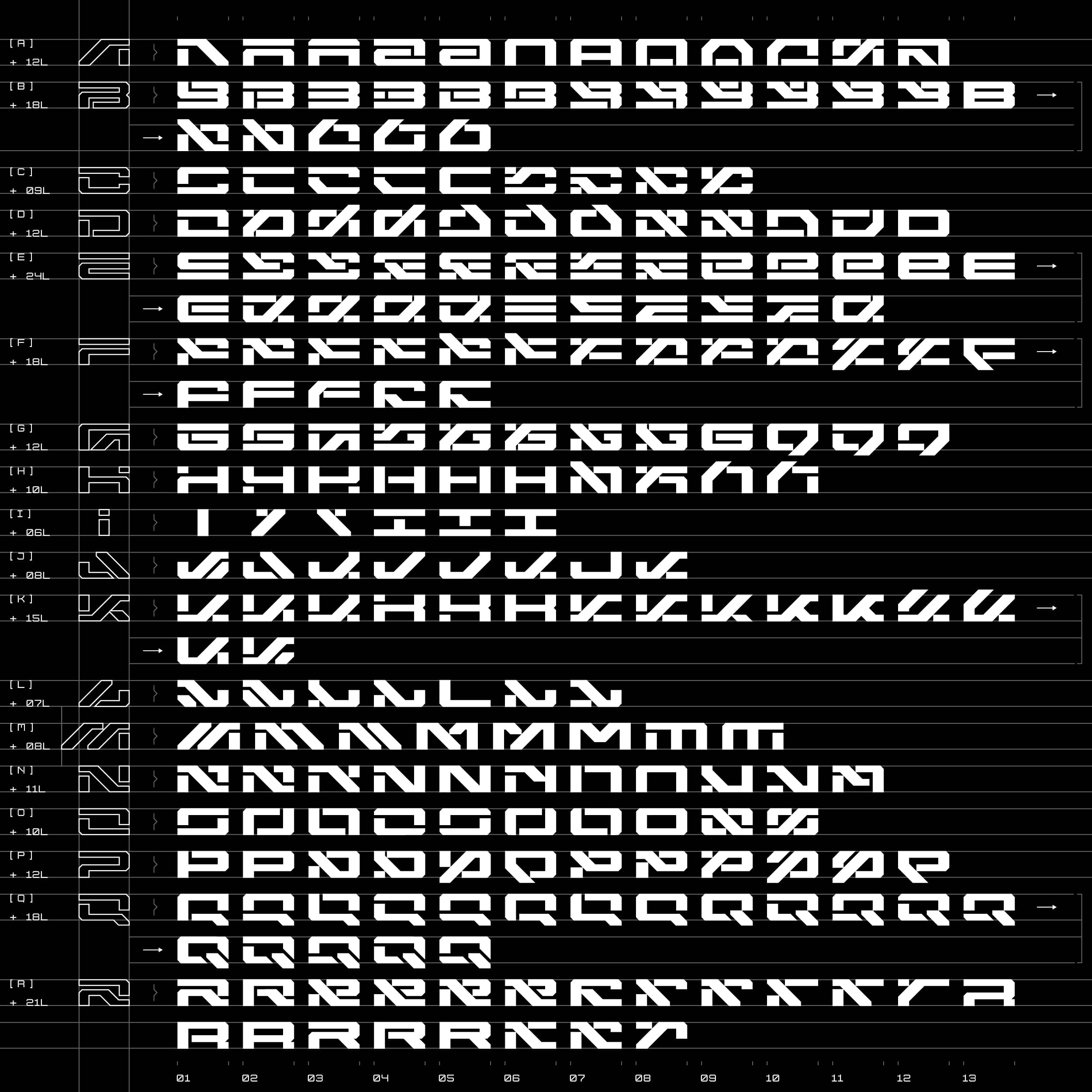 High-tech Mitashi typography