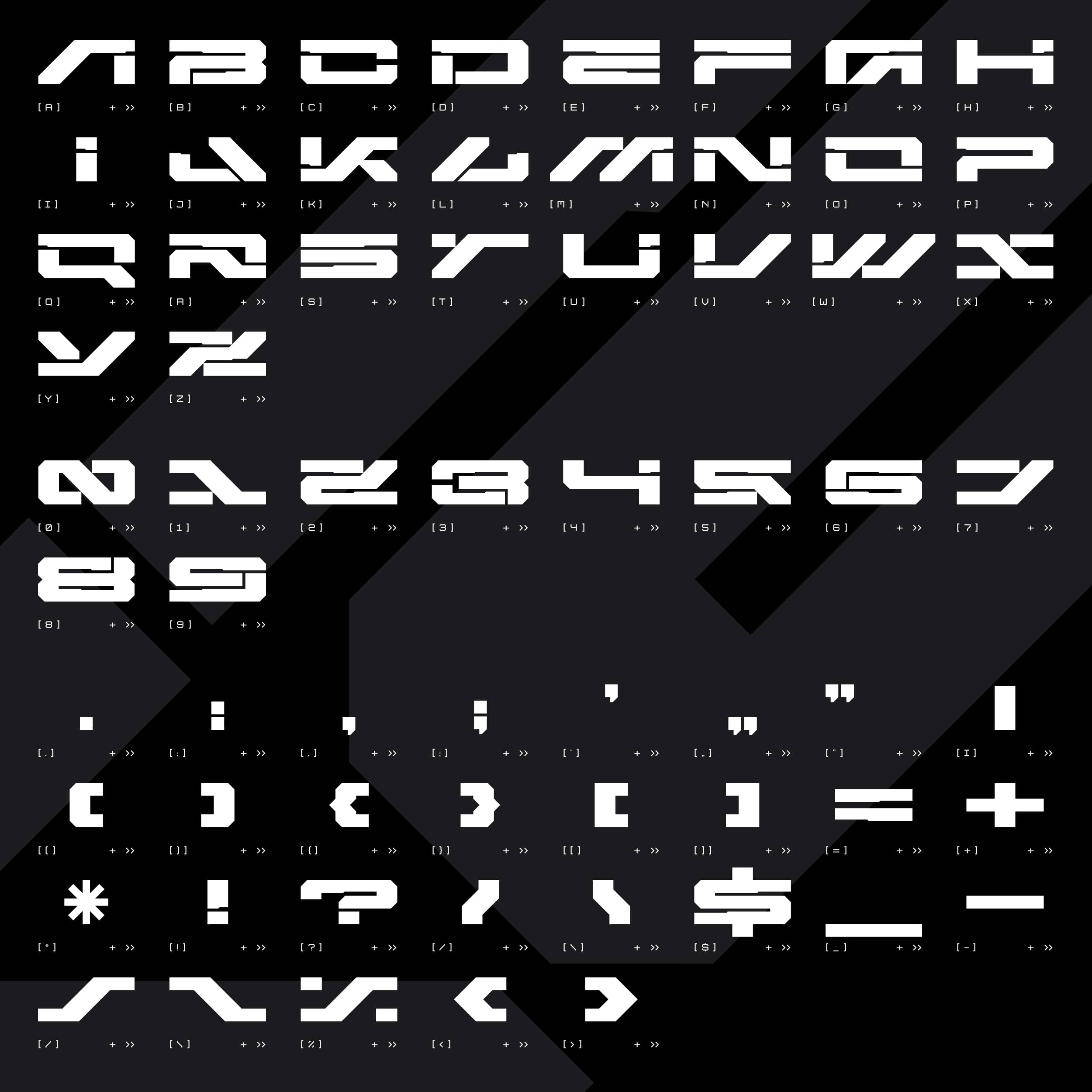 Mitashi Tech Font tight spacing