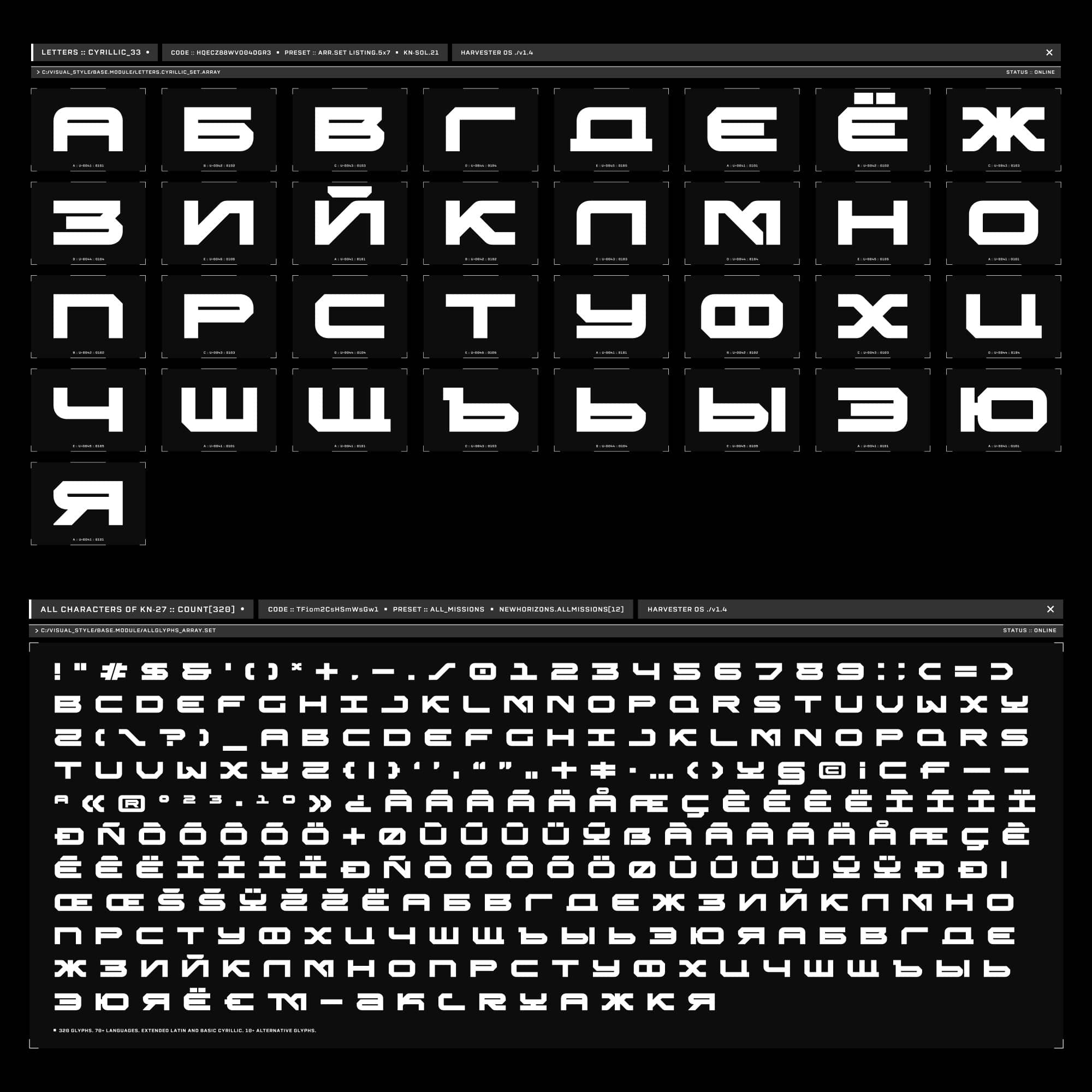 Cyberpunk Typeface for Space Exploration Themes