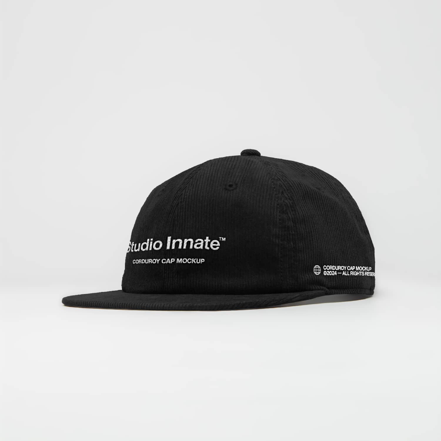 Editable cap mockup with logo placement