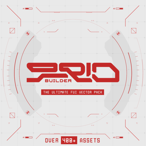 GRID BUILDER: 400+ Cyberpunk FUI Vectors — Icons, Grids & UI Elements
