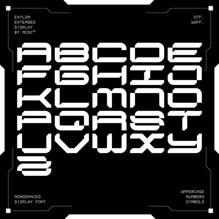 Exylon EXTD – Bold Monospaced Display Font