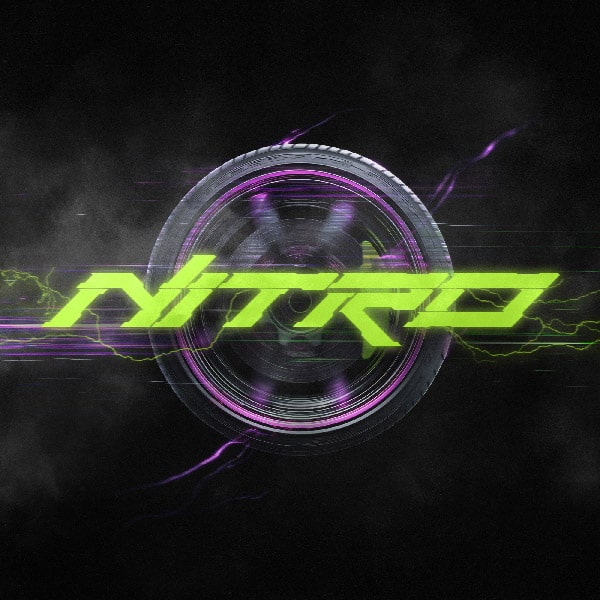 Streetwear label lock-up using Nitro display font